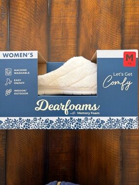 dearfoams Women's Slip-On Memory Foam Slipper - Size Medium 7-8